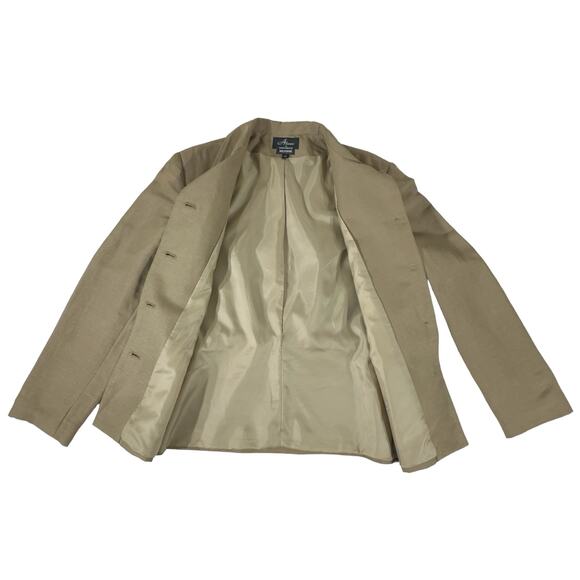 Alanni by Donnybrook Womens Blazer Size 10 Tan Linen Blend Vintage - Picture 8 of 10